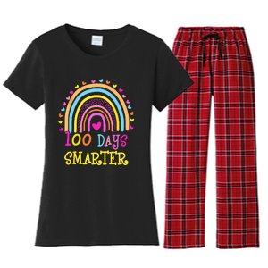 100th Day Of School Teacher Smarter Rainbow Women's Flannel Pajama Set