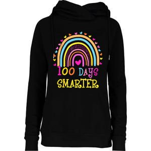 100th Day Of School Teacher Smarter Rainbow Womens Funnel Neck Pullover Hood