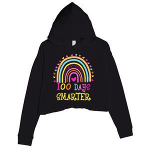 100th Day Of School Teacher Smarter Rainbow Crop Fleece Hoodie