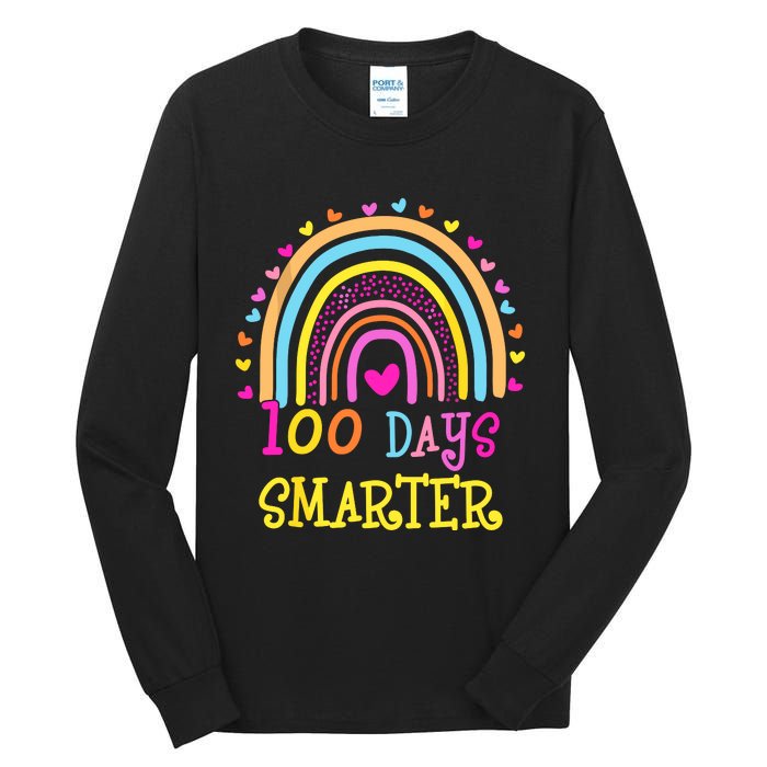 100th Day Of School Teacher Smarter Rainbow Tall Long Sleeve T-Shirt