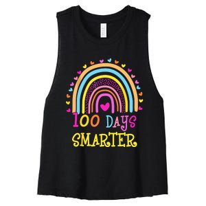 100th Day Of School Teacher Smarter Rainbow Women's Racerback Cropped Tank