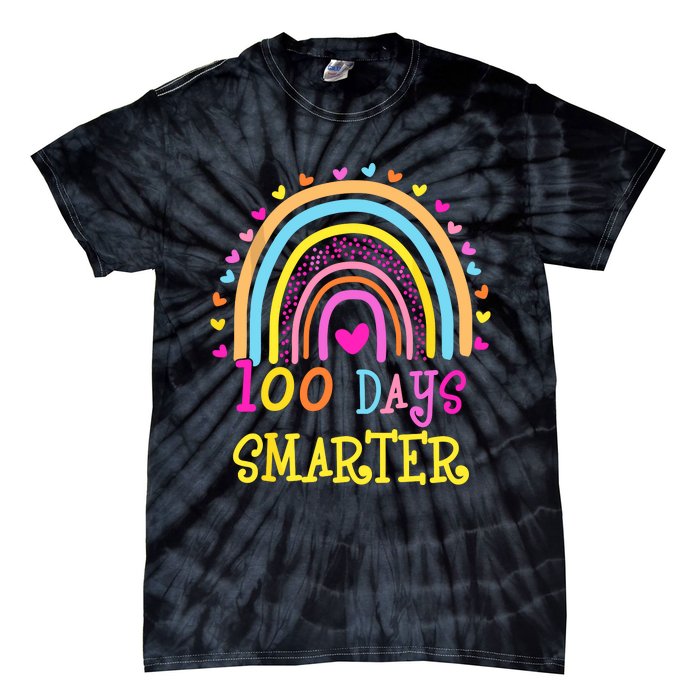 100th Day Of School Teacher Smarter Rainbow Tie-Dye T-Shirt