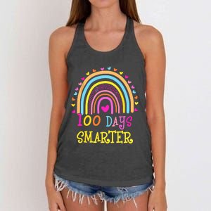 100th Day Of School Teacher Smarter Rainbow Women's Knotted Racerback Tank