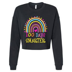 100th Day Of School Teacher Smarter Rainbow Cropped Pullover Crew