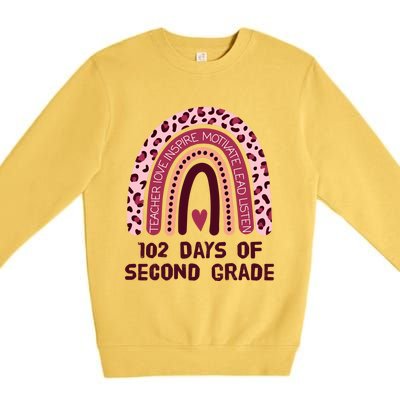 102 Day Of 2Nd Grade Rainbow 102 Day Of Second Grade Meaningful Gift Premium Crewneck Sweatshirt