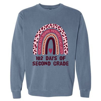 102 Day Of 2Nd Grade Rainbow 102 Day Of Second Grade Meaningful Gift Garment-Dyed Sweatshirt