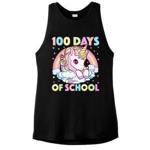 100 Days Of School Unicorn Teacher 100th Day Of School Funny Ladies PosiCharge Tri-Blend Wicking Tank