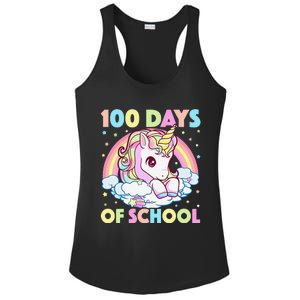 100 Days Of School Unicorn Teacher 100th Day Of School Funny Ladies PosiCharge Competitor Racerback Tank