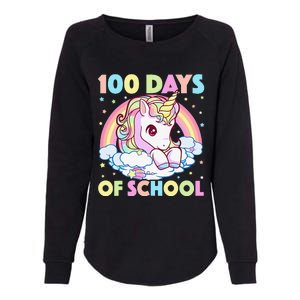 100 Days Of School Unicorn Teacher 100th Day Of School Funny Womens California Wash Sweatshirt