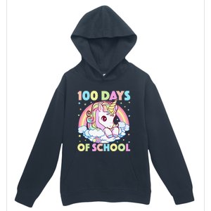 100 Days Of School Unicorn Teacher 100th Day Of School Funny Urban Pullover Hoodie