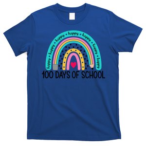 100th Day Of School Teacher Meaningful Gift 100 Days Smarter Rainbow Gift T-Shirt