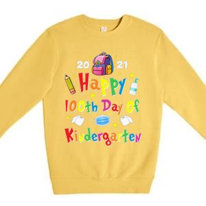 100 Days Of Kindergarten School Gift Students Teachers Premium Crewneck Sweatshirt