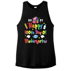 100 Days Of Kindergarten School Gift Students Teachers Ladies PosiCharge Tri-Blend Wicking Tank