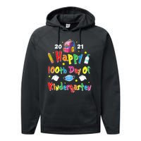 100 Days Of Kindergarten School Gift Students Teachers Performance Fleece Hoodie