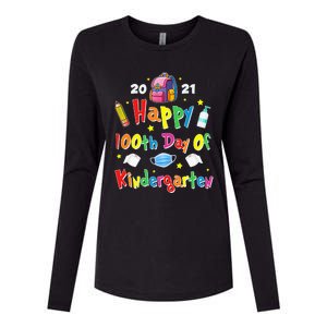 100 Days Of Kindergarten School Gift Students Teachers Womens Cotton Relaxed Long Sleeve T-Shirt