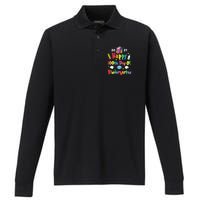 100 Days Of Kindergarten School Gift Students Teachers Performance Long Sleeve Polo