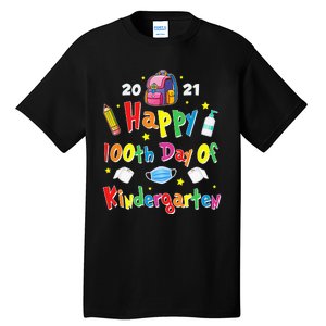 100 Days Of Kindergarten School Gift Students Teachers Tall T-Shirt