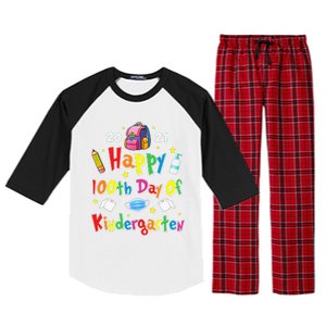 100 Days Of Kindergarten School Gift Students Teachers Raglan Sleeve Pajama Set