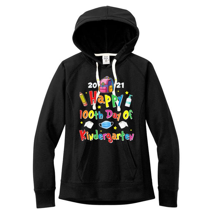 100 Days Of Kindergarten School Gift Students Teachers Women's Fleece Hoodie