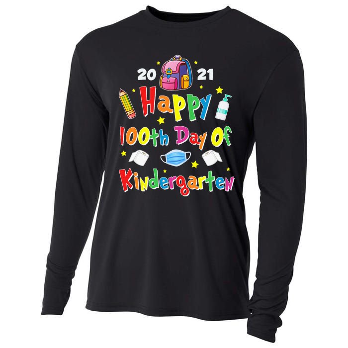 100 Days Of Kindergarten School Gift Students Teachers Cooling Performance Long Sleeve Crew