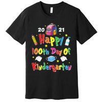 100 Days Of Kindergarten School Gift Students Teachers Premium T-Shirt