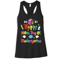 100 Days Of Kindergarten School Gift Students Teachers Women's Racerback Tank