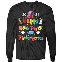 100 Days Of Kindergarten School Gift Students Teachers Tie-Dye Long Sleeve Shirt