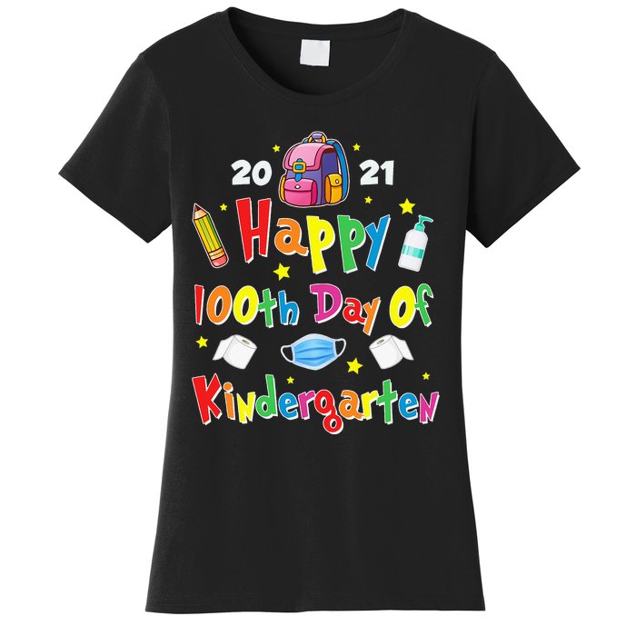 100 Days Of Kindergarten School Gift Students Teachers Women's T-Shirt