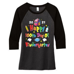 100 Days Of Kindergarten School Gift Students Teachers Women's Tri-Blend 3/4-Sleeve Raglan Shirt