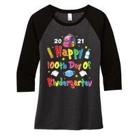 100 Days Of Kindergarten School Gift Students Teachers Women's Tri-Blend 3/4-Sleeve Raglan Shirt