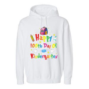 100 Days Of Kindergarten School Gift Students Teachers Garment-Dyed Fleece Hoodie