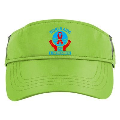 1 Dec Red Ribbon Day Support For World Aids Day Awareness Cute Gift Adult Drive Performance Visor