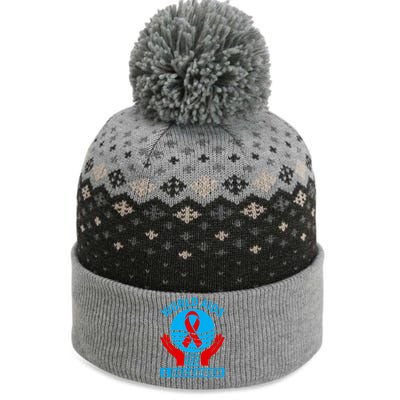 1 Dec Red Ribbon Day Support For World Aids Day Awareness Cute Gift The Baniff Cuffed Pom Beanie