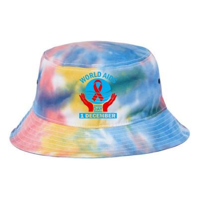 1 Dec Red Ribbon Day Support For World Aids Day Awareness Cute Gift Tie Dye Newport Bucket Hat