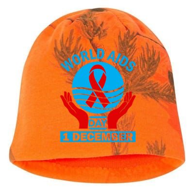 1 Dec Red Ribbon Day Support For World Aids Day Awareness Cute Gift Kati - Camo Knit Beanie