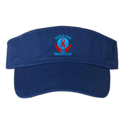 1 Dec Red Ribbon Day Support For World Aids Day Awareness Cute Gift Valucap Bio-Washed Visor