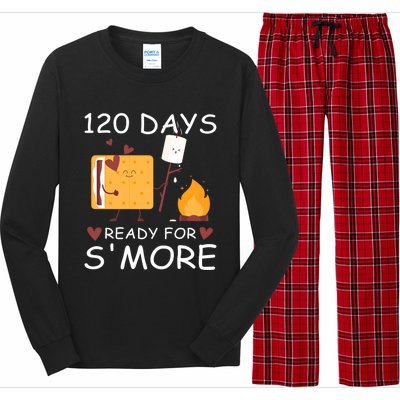 120 Days Ready For S'more 120th Day Of School Campfire Lover Gift Long Sleeve Pajama Set