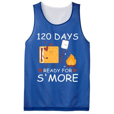 120 Days Ready For S'more 120th Day Of School Campfire Lover Gift Mesh Reversible Basketball Jersey Tank