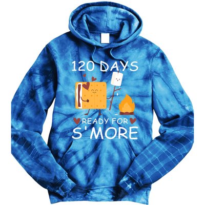 120 Days Ready For S'more 120th Day Of School Campfire Lover Gift Tie Dye Hoodie