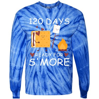 120 Days Ready For S'more 120th Day Of School Campfire Lover Gift Tie-Dye Long Sleeve Shirt