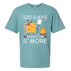 120 Days Ready For S'more 120th Day Of School Campfire Lover Gift Sueded Cloud Jersey T-Shirt