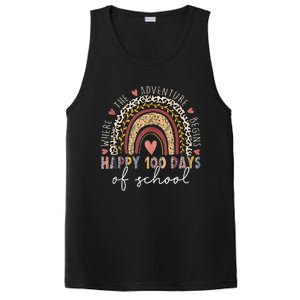 100 Days Rainbow Leopard Boho 100th Day Of School Teacher PosiCharge Competitor Tank