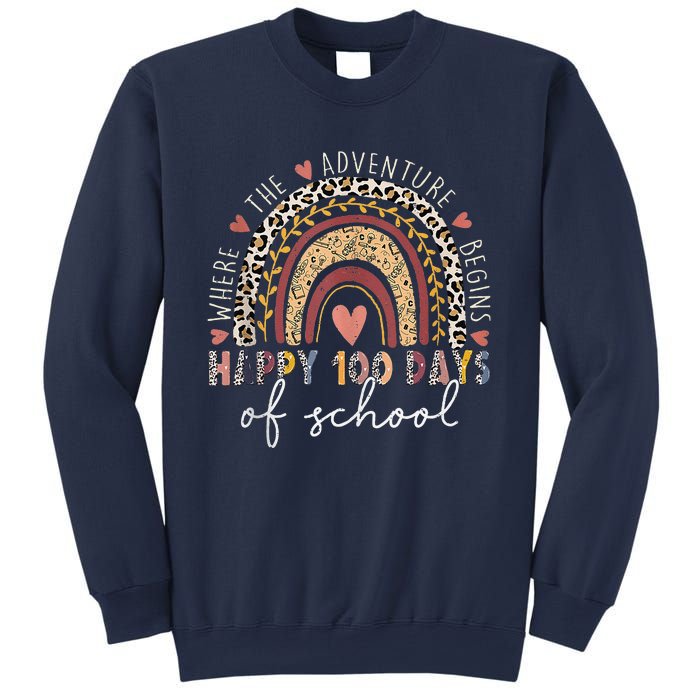 100 Days Rainbow Leopard Boho 100th Day Of School Teacher Sweatshirt