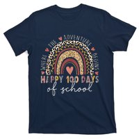 100 Days Rainbow Leopard Boho 100th Day Of School Teacher T-Shirt