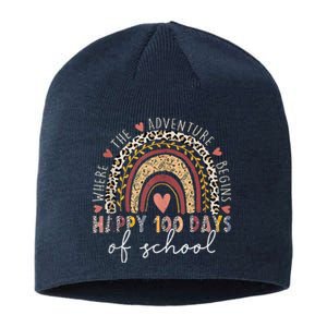 100 Days Rainbow Leopard Boho 100th Day Of School Teacher Sustainable Beanie