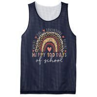 100 Days Rainbow Leopard Boho 100th Day Of School Teacher Mesh Reversible Basketball Jersey Tank