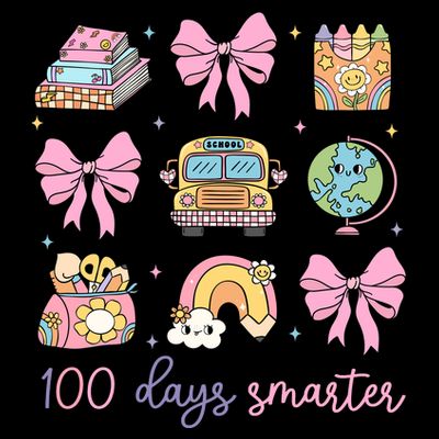 100 Days Smarter Teacher Girls Kids Cute 100th Day Of School T-Shirt