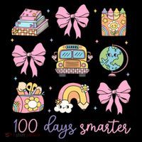 100 Days Smarter Teacher Girls Kids Cute 100th Day Of School Button