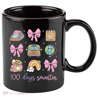 100 Days Smarter Teacher Girls Kids Cute 100th Day Of School 11oz C Handle Ceramic Mug
