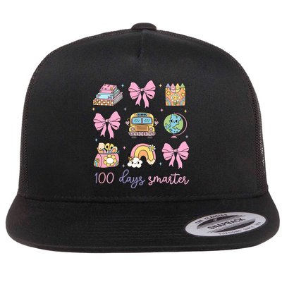 100 Days Smarter Teacher Girls Kids Cute 100th Day Of School Flatbill Hat